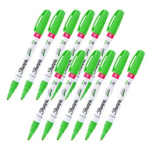 sharpie oil-based paint marker, fine point, lime green ink, pack of 12
