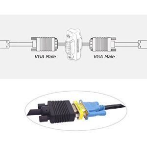 WOVTE SVGA Connector, DB HD New 15 VGA SVGA KVM Female to Female Gender Changer Adapter Coupler Pack of 2