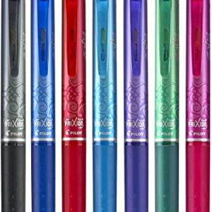 Pilot, FriXion Clicker Erasable Gel Pens, Extra Fine Point 0.5 mm, Pack of 7, Assorted Colors
