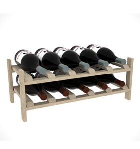 creekside 10 bottle magnum modular exclusive wine shelf, 12", pine