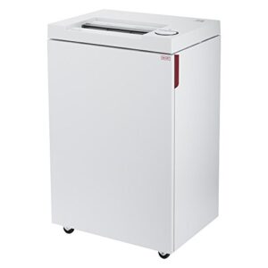 ideal. 2465 cross-cut deskside paper shredder, continuous operation, 9-11 sheet, 9 gal. bin, shred staples/paper clips/credit cards, 3/4 hp motor, p-5 security level