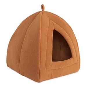 Pyramid - Cat Houses for Indoor Cats with Removable Foam Cat Bed for Kittens or Small Dogs by PETMAKER (Brown) 12 Inch