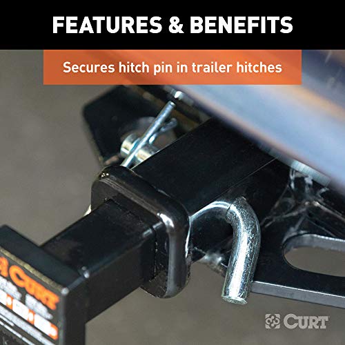 CURT 21602 Trailer Hitch Clips for 1/2 or 5/8-Inch Pins, 3-Pack