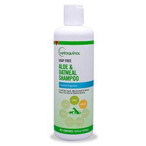 vetoquinol aloe & oatmeal shampoo — gentle, moisturizing formula with coconut scent for dogs & cats, 16oz