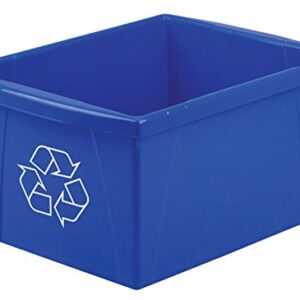 Storex 4 Gallon (15-Litre) Recycle Bin, 16.75 x 11.87 x 8.25-Inch, Blue, Case of 6 (STX61505U06C)