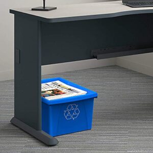 Storex 5.5 Gallon (21-Litre) Recycle Bin, 16.75 x 11.88 x 8.25 Inches, Case of 6, Blue (STX61517U06C)