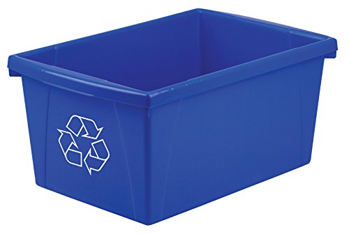 Storex 5.5 Gallon (21-Litre) Recycle Bin, 16.75 x 11.88 x 8.25 Inches, Case of 6, Blue (STX61517U06C)