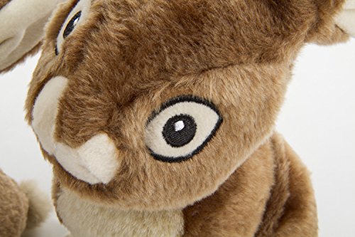 goDog Wildlife Rabbit Squeaky Plush Dog Toy, Chew Guard Technology - Brown, Large