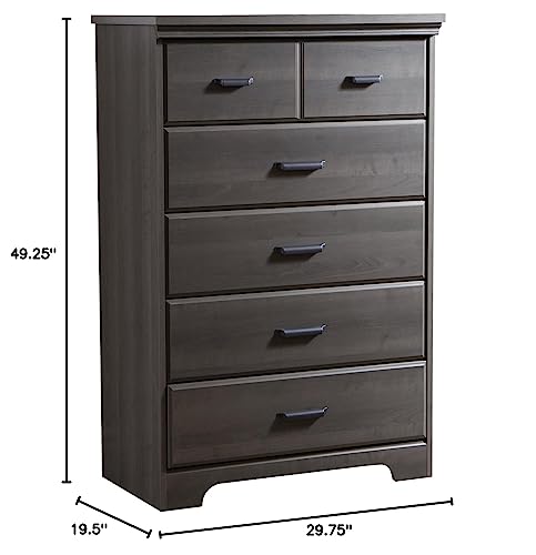 South Shore Versa Collection 5-Drawer Dresser, Gray Maple with Antique Handles