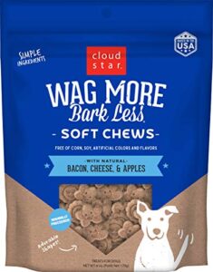 cloud star wagcloud star wag more bark less original soft & chewy dog treats, corn & soy free, baked in usa more bark less original soft & chewy dog treats, 6oz