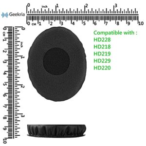 Geekria QuickFit Replacement Ear Pads for Sennheiser HD229 HD239 HD228 HD238 HD220 HD219 HD218 Headphones Ear Cushions, Headset Earpads, Ear Cups Cover Repair Parts (Black)
