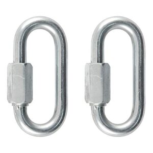 curt 82903 threaded quick link trailer safety chain hook carabiner clips, 5/16-inch diameter, 1,760 lbs., 2-pack