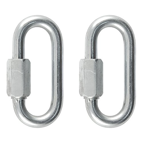 CURT 82903 Threaded Quick Link Trailer Safety Chain Hook Carabiner Clips, 5/16-Inch Diameter, 1,760 lbs., 2-Pack