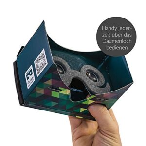 Google Cardboard POP! Cardboard + Free Head Strap and Cushion. for Android and iPhone up to 6 inches. Including Lenses. 3D Glasses VR Glasses Virtual Reality Viewer VR Goggles.