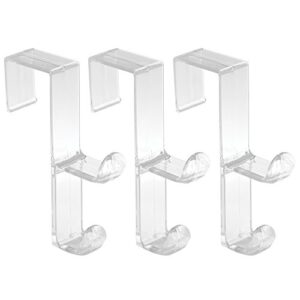 interdesign over door organizer hook for coats, hats, robes, clothes or towels – double hook, clear, pack of 3
