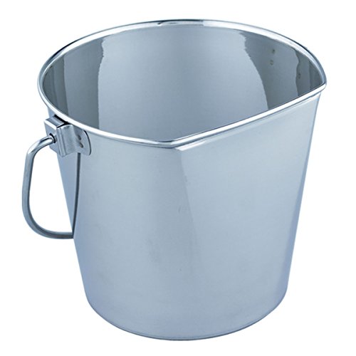 QT Dog Flat Sided Stainless Steel Bucket, 4 Quart