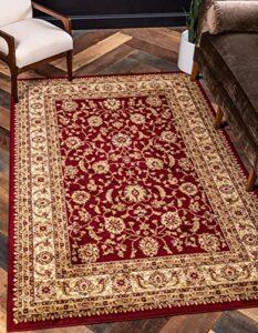 unique loom voyage collection traditional oriental classic intricate design area rug (3' 3 x 5' 3 rectangular, red/gold)