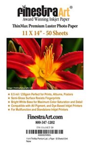 11" x 14" thinmax premium luster inkjet photo paper - 50 sheets