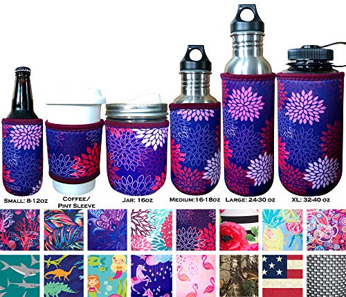 Koverz Neoprene 12 oz. Can/Bottle Coolie Insulator - Choose Your Style! - Midnight Mums