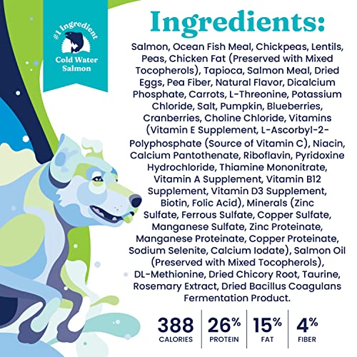 Solid Gold Leaping Waters - Dry Dog Food for Sensitive Stomach - Grain & Gluten Free - with Salmon & Vegetables - Digestive Probiotics for Gut Health - Omega, Superfood & Antioxidant Support for Dogs