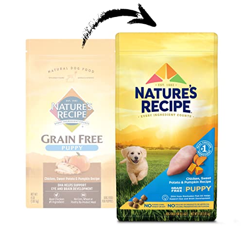 Nature′s Recipe Dry Puppy Food, Grain Free Puppy Chicken, Sweet Potato & Pumpkin Recipe, 4 lb. Bag