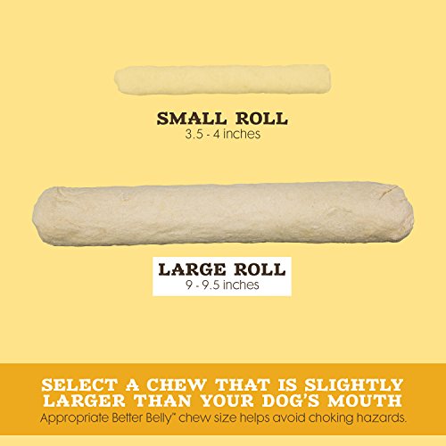 Better Belly Highly Digestible Rawhide Large Roll ChewS, 3 Count (Pack of 1)