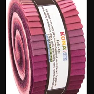 Robert Kaufman Kona Cotton Solids Powder Room Jelly Roll Up, 40 2.5x44-inch Cotton Fabric Strips