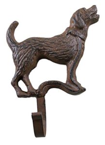 iron labrador dog wall plaque with a hook