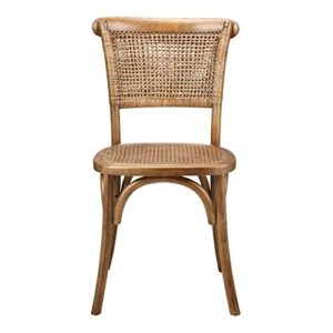 Moe's Home Collection Rattan Elm Dining Chair, Set of 2, Churchill (Light Brown) Churchill Dining Chairs, Light Brown