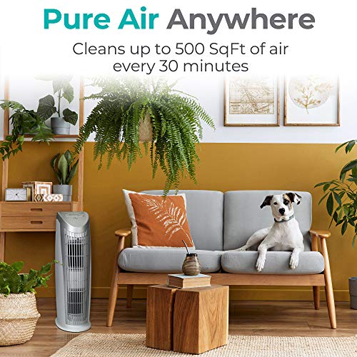 Alen T500 Air Purifier, Quiet Air Flow for Large Rooms, 500 SqFt, Portable Air Cleaner for Allergens, Dust, Pollen, Pet Dander, in White