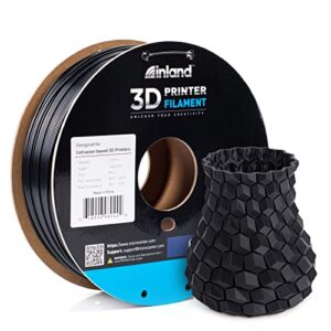 inland 1.75mm abs 3d printer filament, dimensional accuracy +/- 0.03 mm - 1kg cardboard spool (2.2 lbs) - fits most fdm/fff printers - black