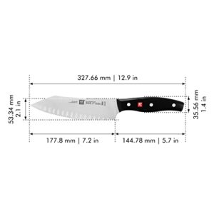 ZWILLING Twin Signature 7-inch Hollow Edge Rocking Santoku Knife, Razor-Sharp, Made in Company-Owned German Factory with Special Formula Steel perfected for almost 300 Years, German Knife