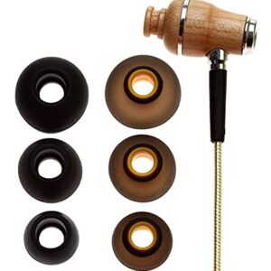 Symphonized NRG 2.0 Wood Earbuds Wired, in Ear Headphones with Microphone for Computer & Laptop, Noise Isolating Earphones for Cell Phone, Ear Buds with Booming Bass (Gold)