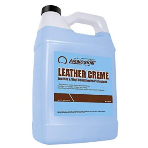 nanoskin leather creme leather conditioner 1 gallon – protect & restore leather apparel, furniture, auto interiors, shoes, bags and accessories | for natural, synthetic, pleather, faux leather & more