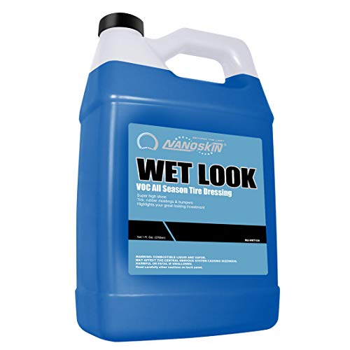 Nanoskin WET LOOK All Season Dressing 1 Gallon - Exterior Rubber & Plastic Solvent Based Dressing for Car Detailing | Produces a Deep, Rich, Long lasting shine | Safe For Cars Trucks, Motorcycles, RVs