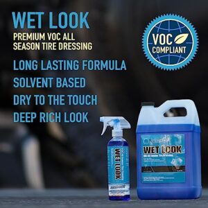 Nanoskin WET LOOK All Season Dressing 1 Gallon - Exterior Rubber & Plastic Solvent Based Dressing for Car Detailing | Produces a Deep, Rich, Long lasting shine | Safe For Cars Trucks, Motorcycles, RVs