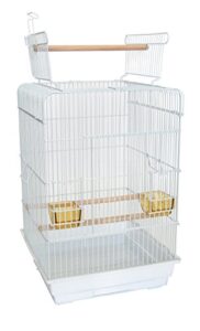 yml a5984 3/4" bar spacing open top small parrot cage, 18" x 18", white