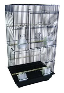 yml a6824 3/8" bar spacing tall flat top small bird cage, black, 18" x 14"