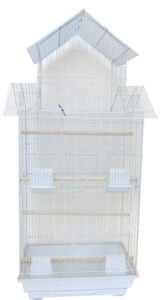 yml a6844 3/8" bar spacing tall pagoda top small bird cage, white, 18" x 14"