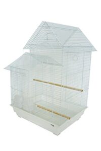 yml a1944 1/2" bar spacing villa top small bird cage, white, 20" x 16"