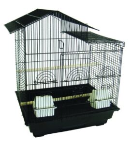yml a5894 3/8" bar spacing villa top small bird cage, black, 18" x 14"