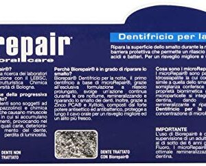 Biorepair: "Dentifricio per la Notte" (Intensive Night Repair) Toothpaste with microRepair 2.5 Fluid Ounce (75ml) Tube (Pack of 2) [ Italian Import ]