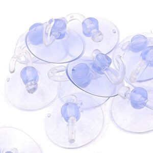 PVC Plastic Suction Cup Hook 40mm 12 Pcs Clear Blue