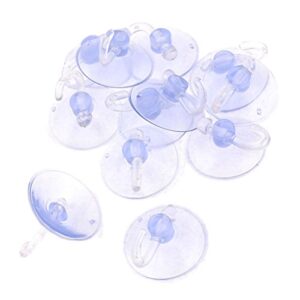 PVC Plastic Suction Cup Hook 40mm 12 Pcs Clear Blue