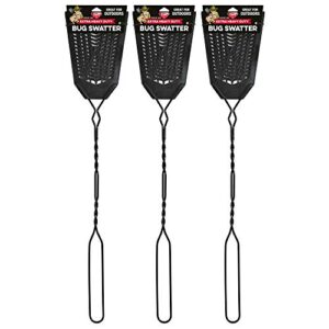enoz sergeant swat bug swatter - 3 pack - heavy ultra duty manufactured flyswatter - environmentally conscious, effective, and inexpensive method to control flying insects