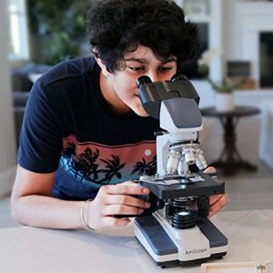 AmScope - 40X-2500X LED Digital Binocular Compound Microscope with 3D Stage + 3MP USB Camera