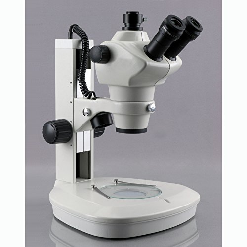 8X-50X Track Stand Stereo Zoom Trinocular Microscope w/Top & Bottom LED Lights