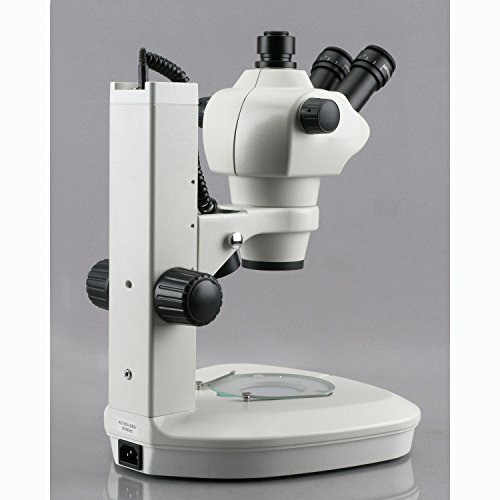 8X-50X Track Stand Stereo Zoom Trinocular Microscope w/Top & Bottom LED Lights