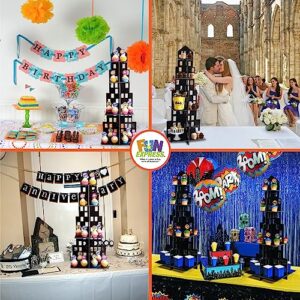 Fun Express Cupcake Stands for Dessert Table Set - Transform Your Party with Our 4-Tier Skyscraper Cupcake Tower Stand, Party Planning Made Easy, Delightful Treat Display, Perfect for Birthdays Event