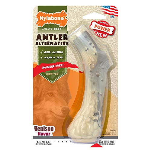 Nylabone Antler Alternative Power Chew Dog Toy Antler Venison Medium/Wolf (1 Count)